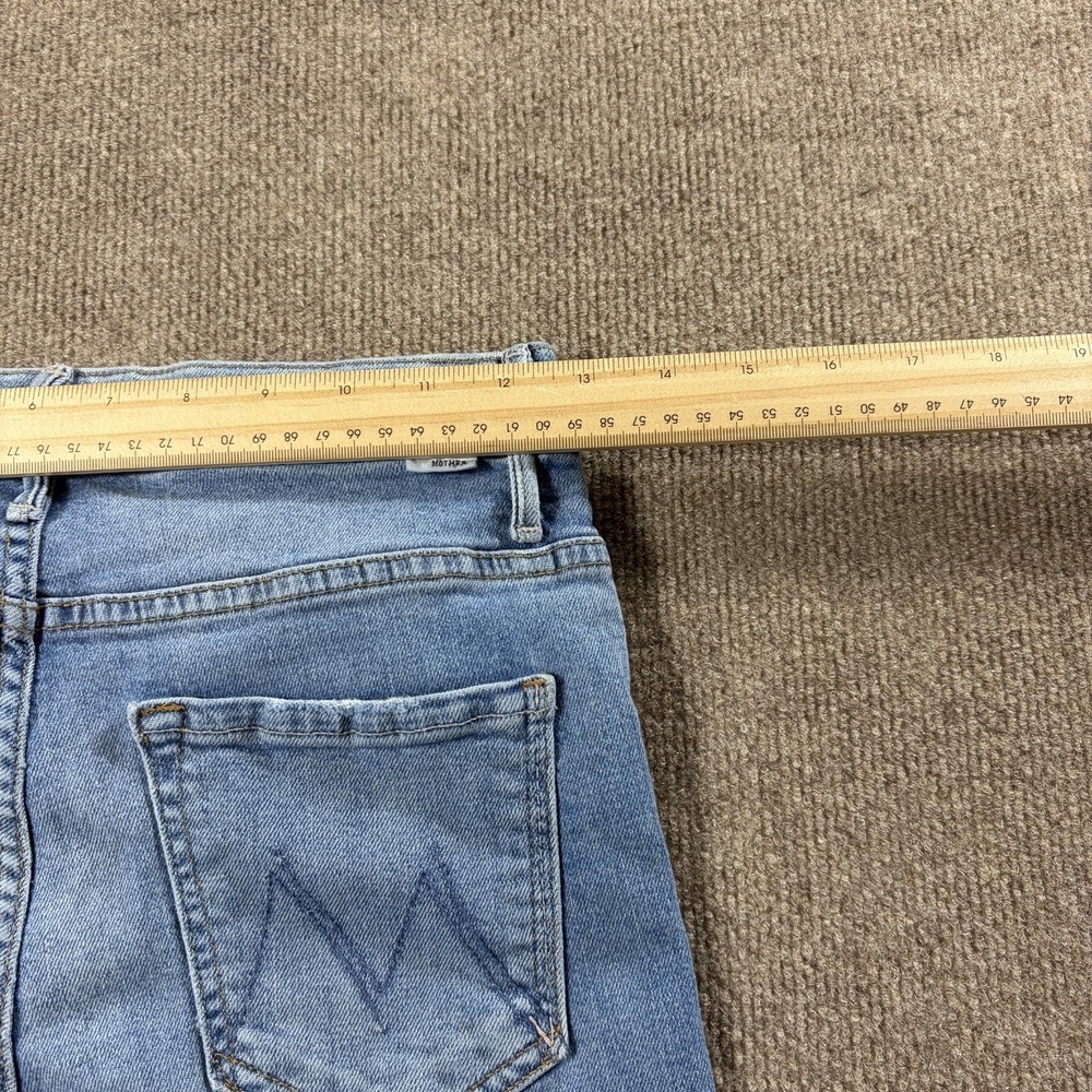MOTHER The Insider Crop Step Fray Jeans Womens 27 Blue High Rise Flare USA - Picture 9 of 9